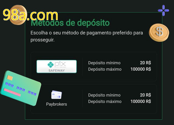 O cassino 98a.combet oferece uma grande variedade de métodos de pagamento